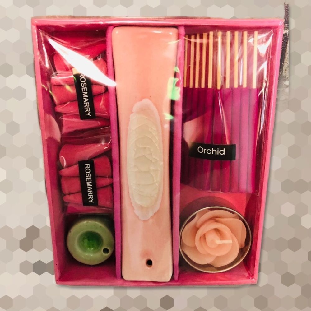 NIB: Incense & Candle Gift Set - Orchid & Rosemary